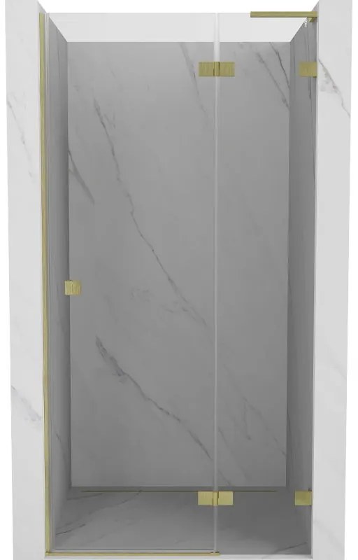 Mexen Lunar L drzwi prysznicowe uchylne prawe 90 cm, transparent, złote szczotkowane - 834L-090-000-55-00-P