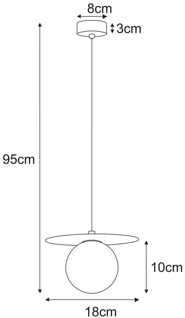 Biała pojedyncza lampa wisząca szklana kula - A679 G5-L44