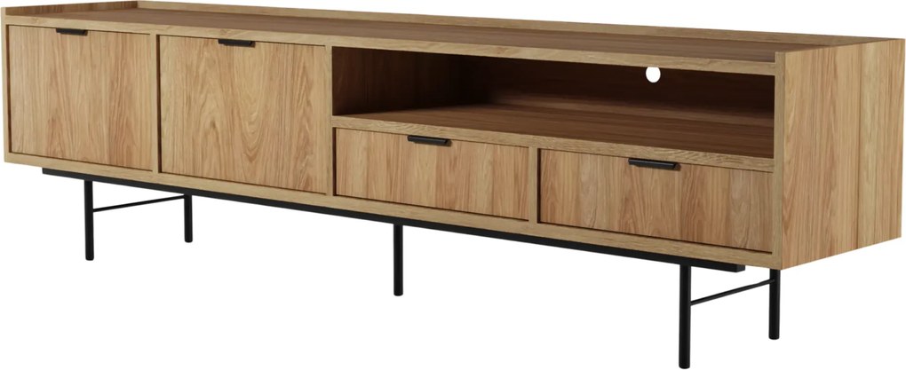 Długa szafka RTV na nóżkach 200 cm hikora naturalna C5-G98