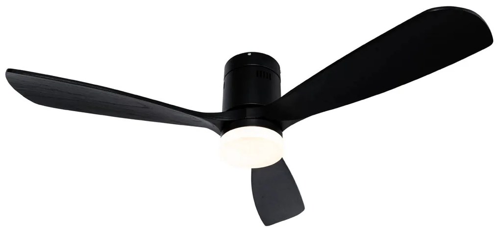 Czarny Wentylator sufitowy z lampą 132 cm z LED z funkcją ściemniania i pilotem - SofiaDesignerski Oswietlenie wewnetrzne