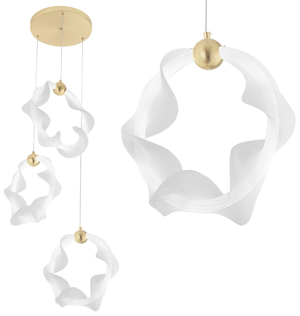 LAMPA WISZĄCA LED G012-3CPR ZŁOTA