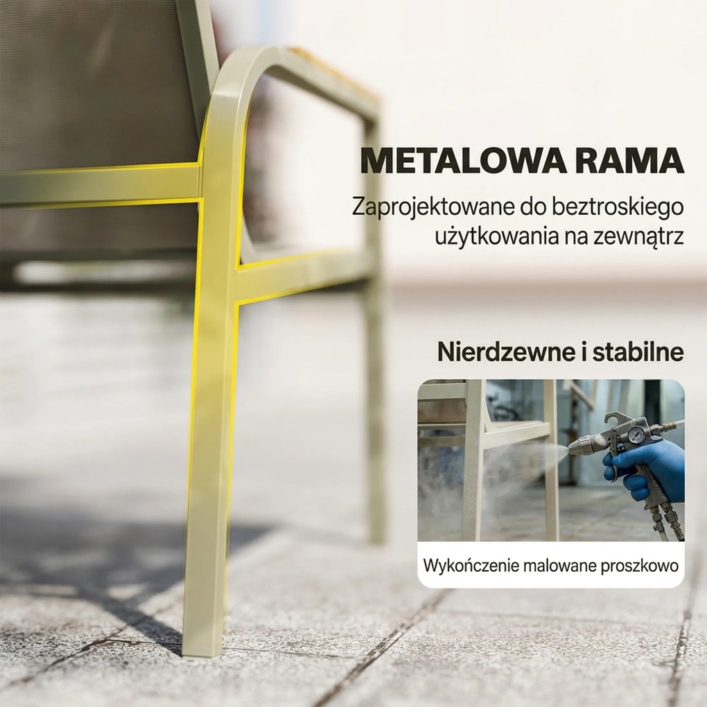 Outsunny Zestaw mebli ogrodowych metalowy, odporny na warunki atmosferyczne, sofa 2-osobowa, 2 fotele, stolik, zielony | Aosom PL