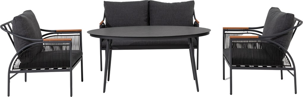 Doppler LUCCA antracyt ogrodowy zestaw wypoczynkowy 2+1+1
