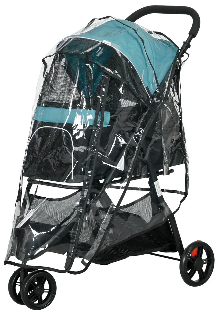 Outsunny Wózek dla Psa i Kota 2w1 Składany Ciemnozielony | Aosom PL