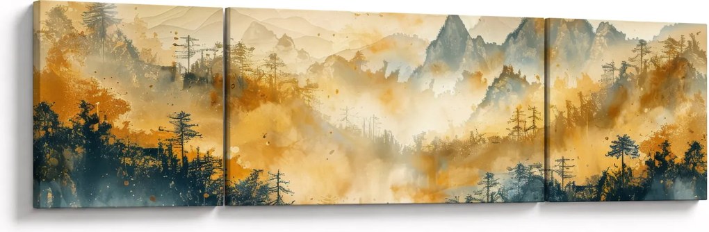 Obraz - Góry, akwarela (170x50 cm)