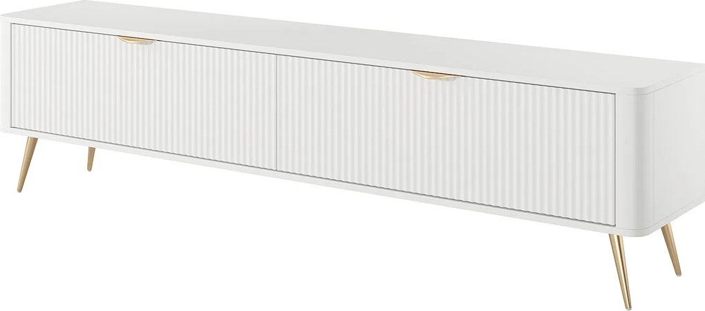 Stojak pod TV: biały, 200 x 38 x 51,2 cm