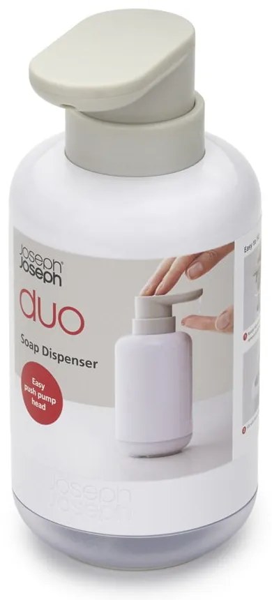 Biały plastikowy dozownik do mydła 300 ml Duo – Joseph Joseph