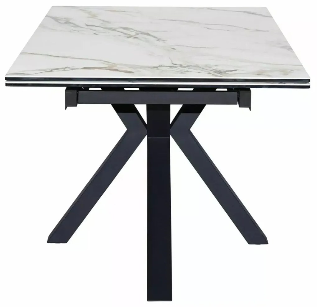 Stół rozkładany COLUMBUS CERAMIC 160(240)x90 biały/czarny mat SIGNAL