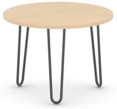 Okrągły stolik kawowy SPIDER, średnica 60 cm, czarna podstawa, buk