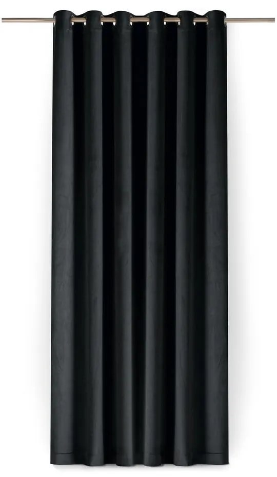 Czarna aksamitna zasłona częściowo zaciemniająca (dimout) 530x175 cm Velto – Filumi