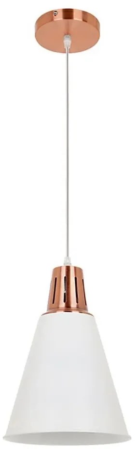 Klausen KL 6237 - Lampa wisząca SHADE 1xE27/15W/230V miedź/biała