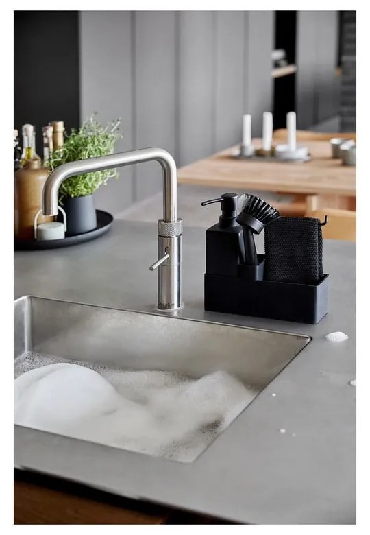 Czarny plastikowy/silikonowy stojak na akcesoria do mycia naczyń Singles – Zone