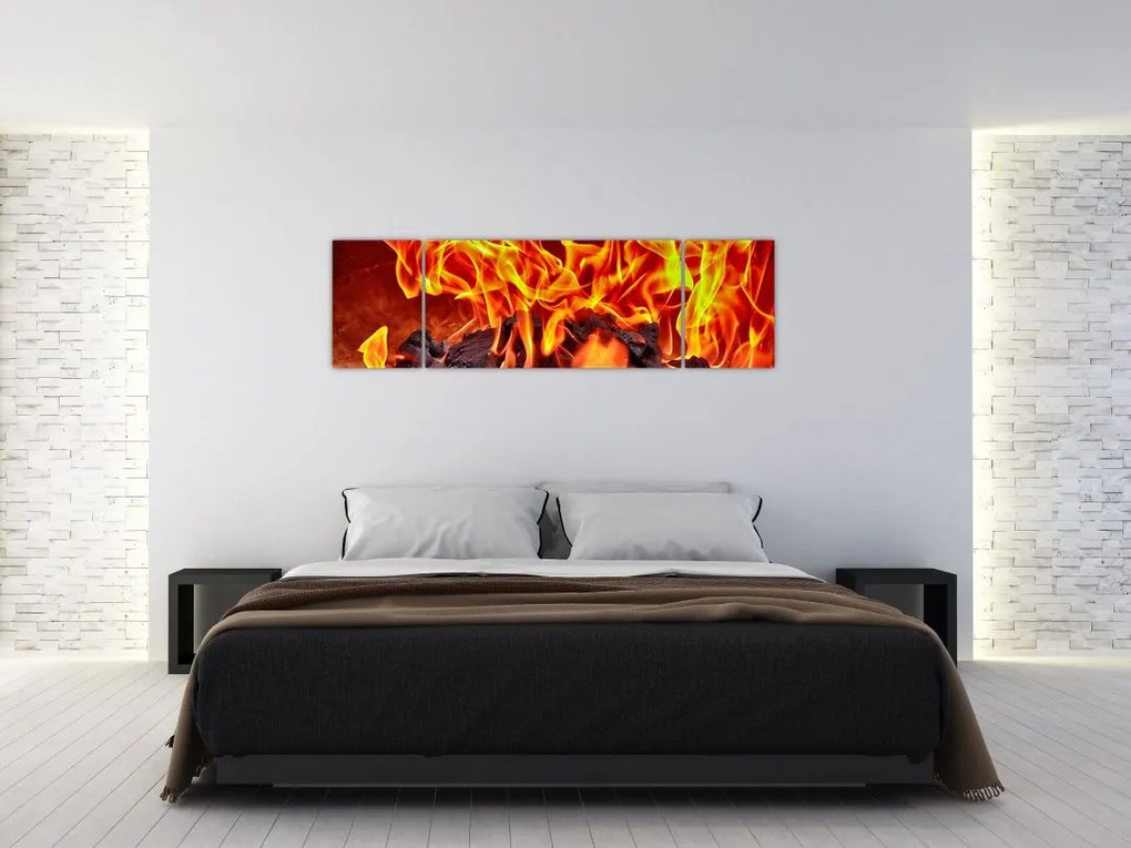 Obraz płonących węgli (170x50 cm)