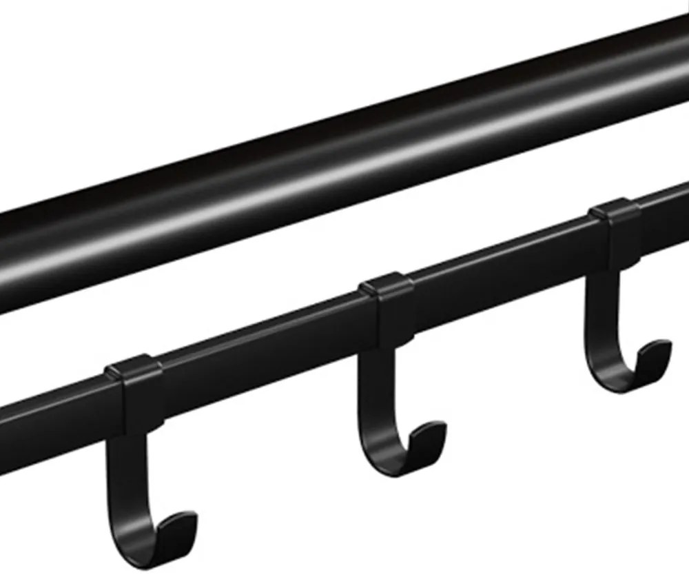 Wieszak ścienny HENRY, 66x30x27cm, czarna/brąz Vasagle