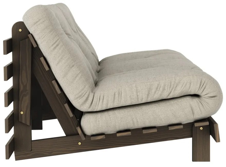 Beżowa lniana rozkładana sofa 160 cm Roots – Karup Design