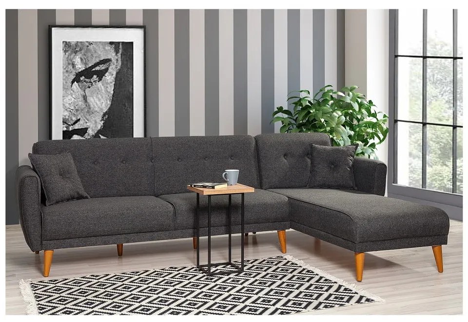 Antracytowy rozkładany narożnik Aria – Balcab Home