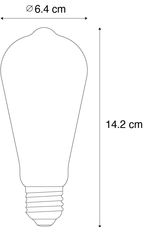 Zestaw 5 ściemnialnych żarówek LED E27 filamentowych ST64 Złote 4,5W 450 lm 2200K