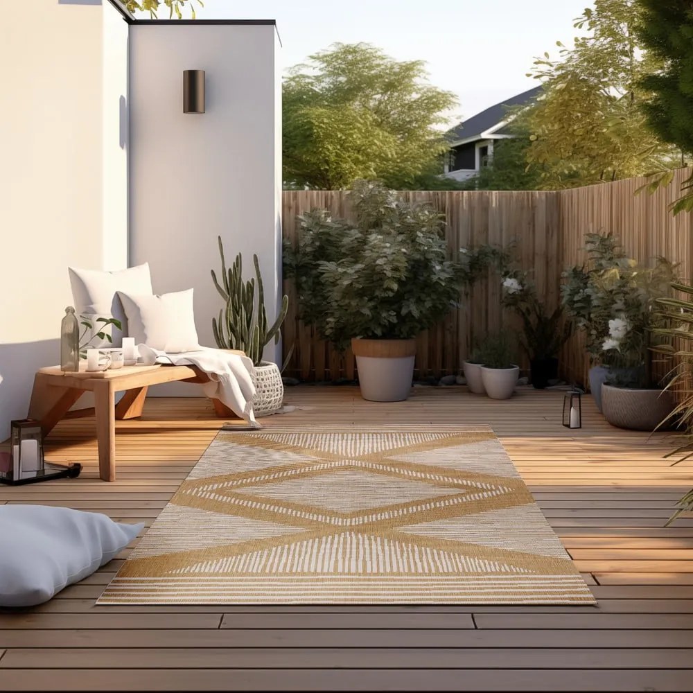 Żółto-kremowy dywan odpowiedni na zewnątrz 200x290 cm Gemini – Elle Decoration