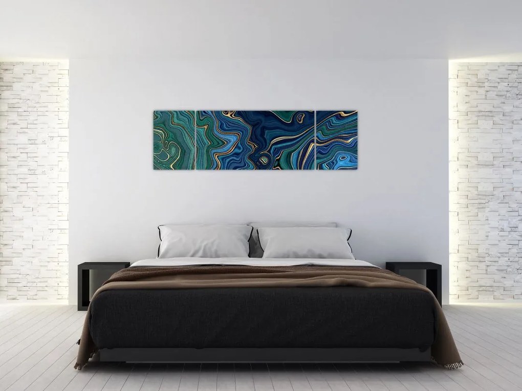 Obraz - Zielono - niebieski marmur (170x50 cm)