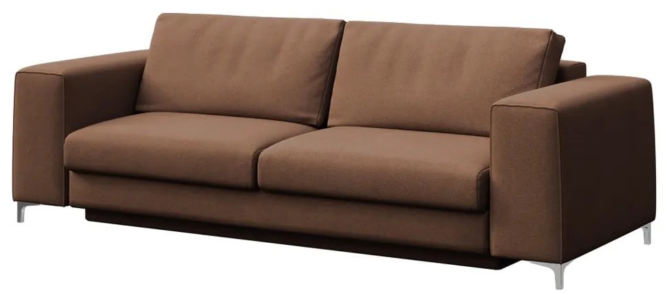 Brązowa aksamitna rozkładana sofa 256 cm Rene – Rodier