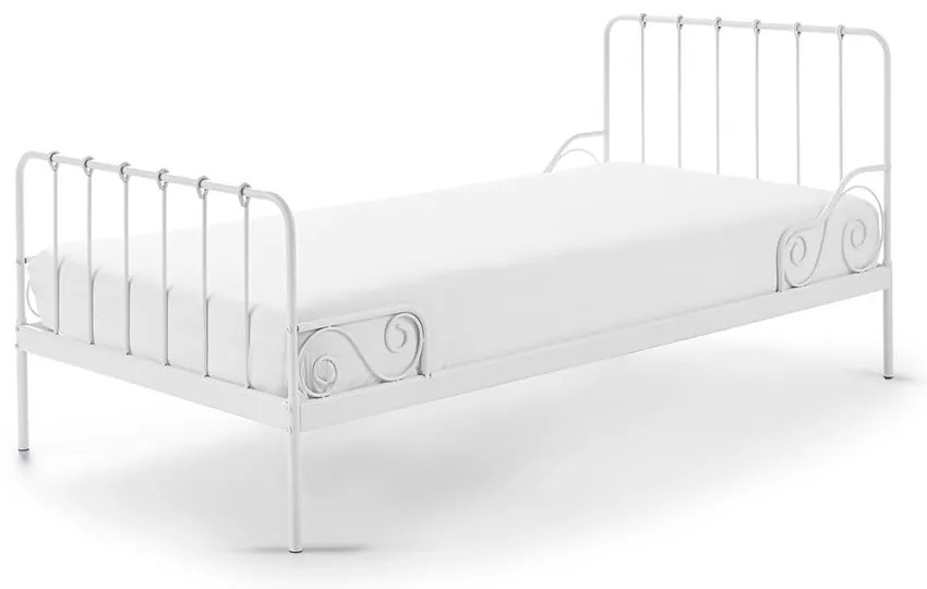 Białe metalowe łóżko dziecięce Vipack Alice, 90x200 cm