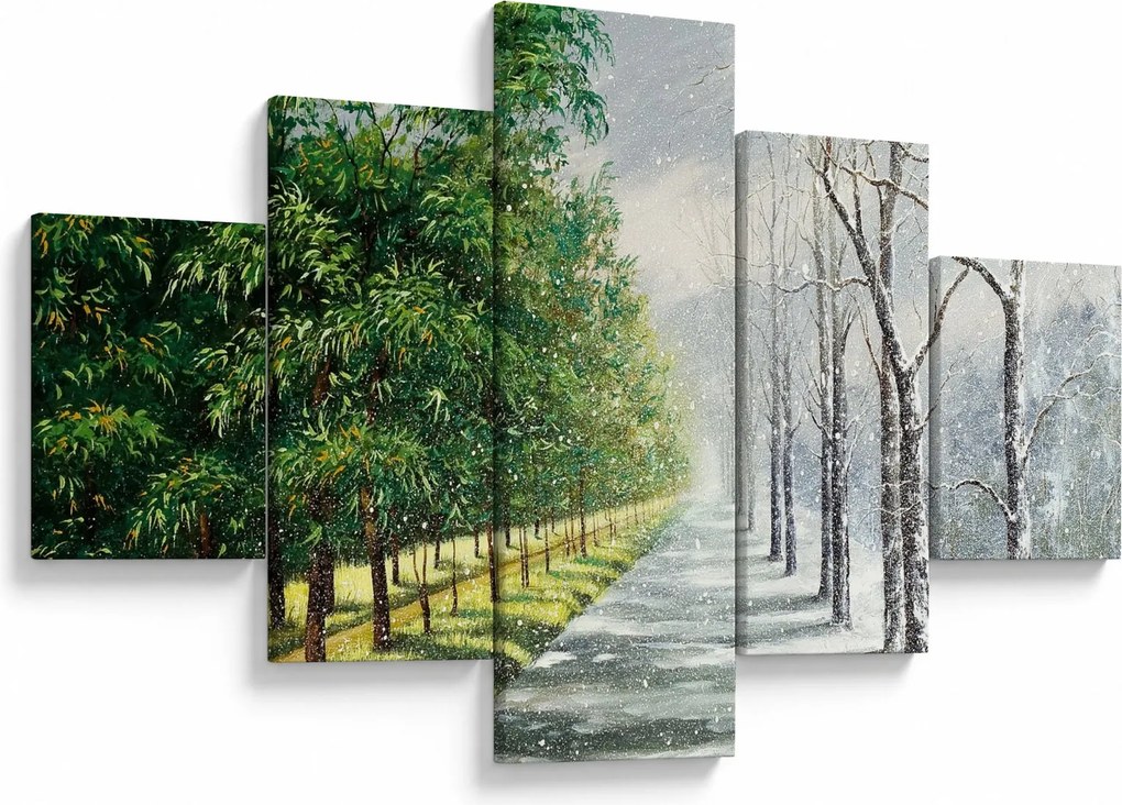 Obraz - Zima kontra lato (125x70 cm)