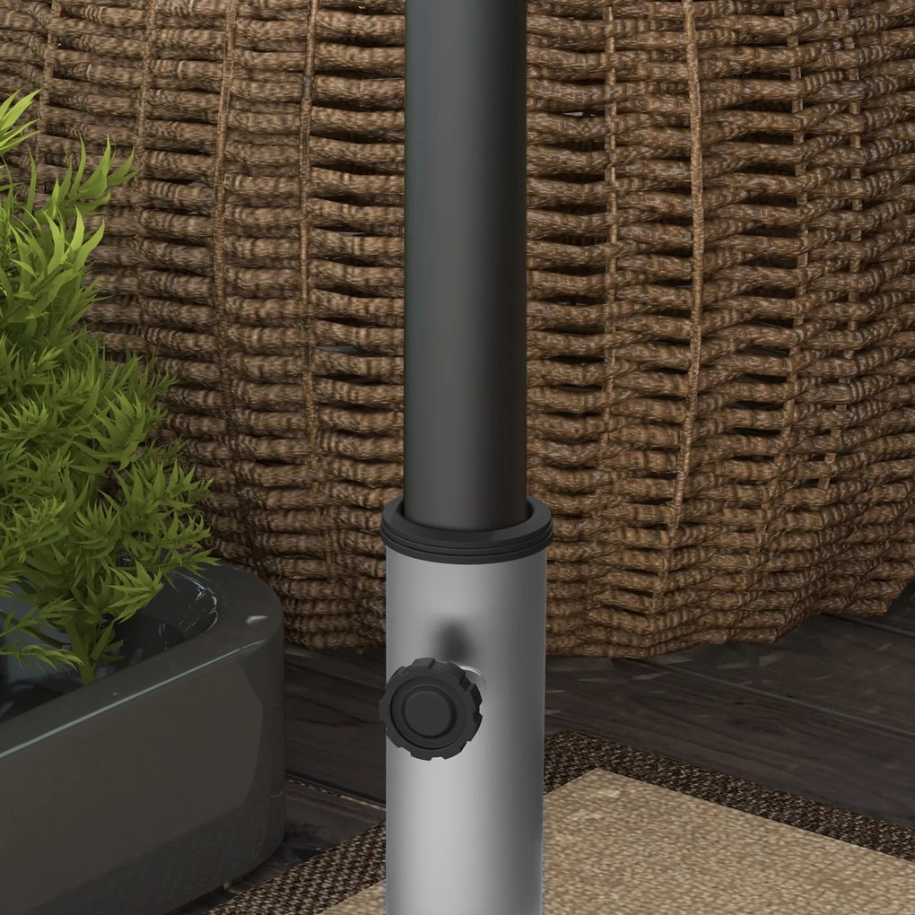 Outsunny Podstawa pod Parasol z Granitu, 28 kg, Koła, dla Masztów 32/38/48mm, Szary