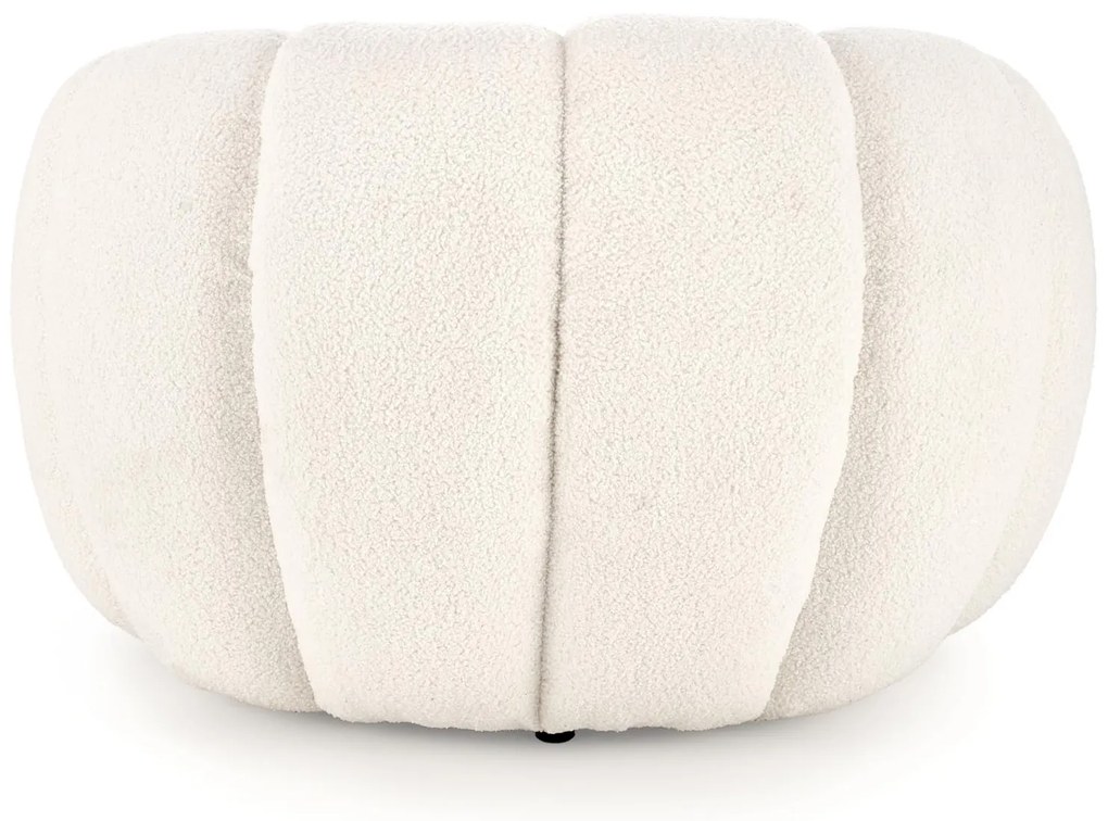 Fotel wypoczynkowy siedzisko waniliowy komfortowy tkanina pufa GASPAR