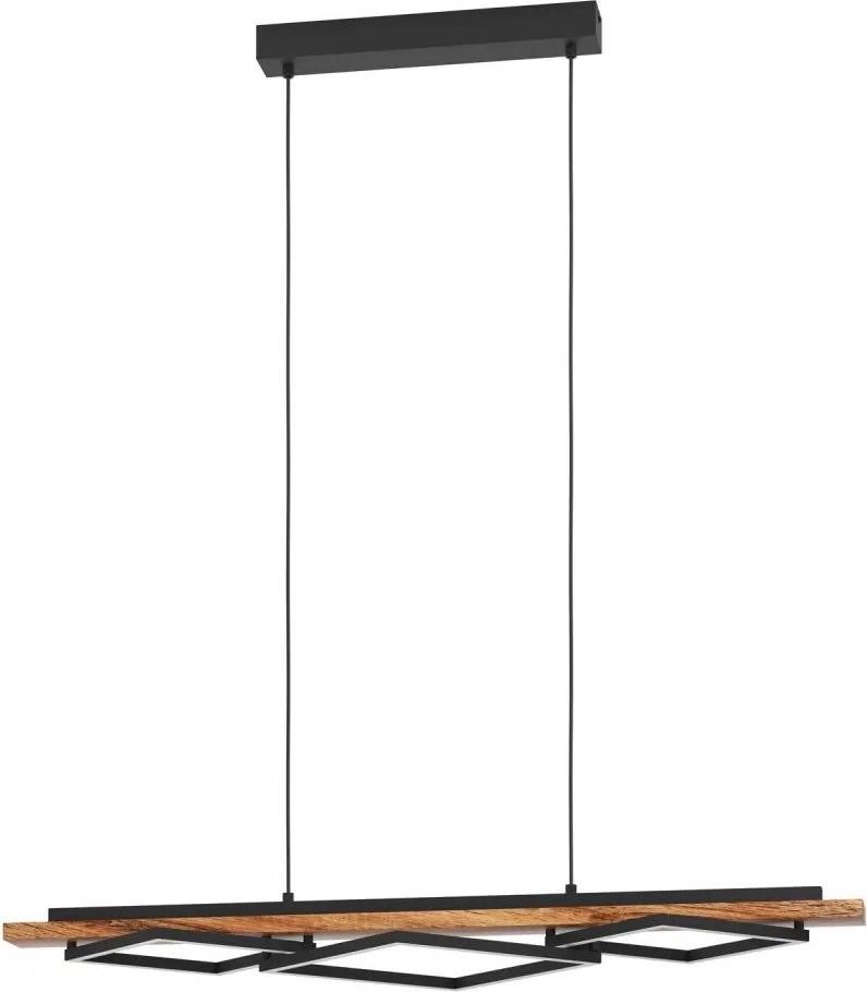 Eglo 901933 - LED lampa wisząca na lince BOYAL 2xLED/13W/230V + LED/16W czarny/brązowy