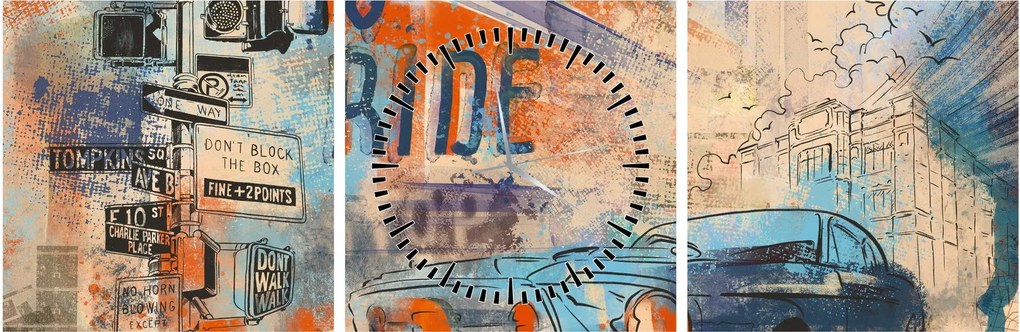Obraz - Urodzony by jeździć (z zegarem) (90x30 cm)