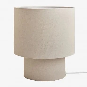 Lampa Stołowa Gioura Z Lnu I Żelaza Nature & ↑35 Cm - Sklum
