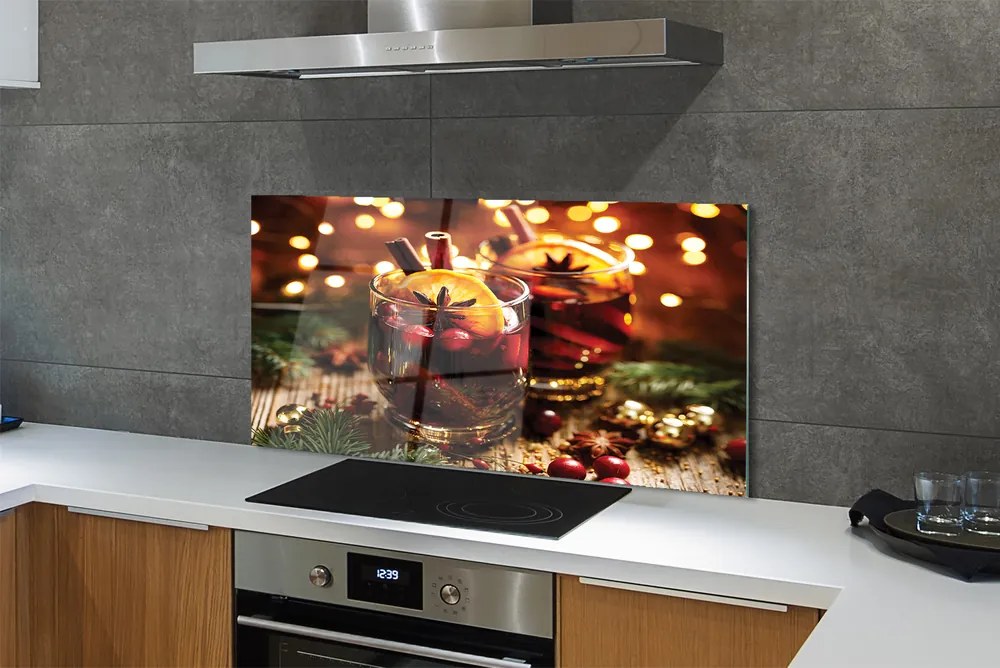 Szklany Panel Zimowa Herbata z Cynamonem