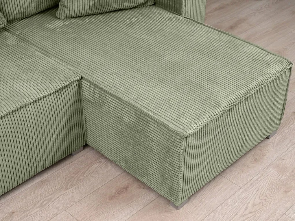 Rozkładana narożna sofa SMART COSARO miętowa, dwustronna + 2 poduszki GRATIS