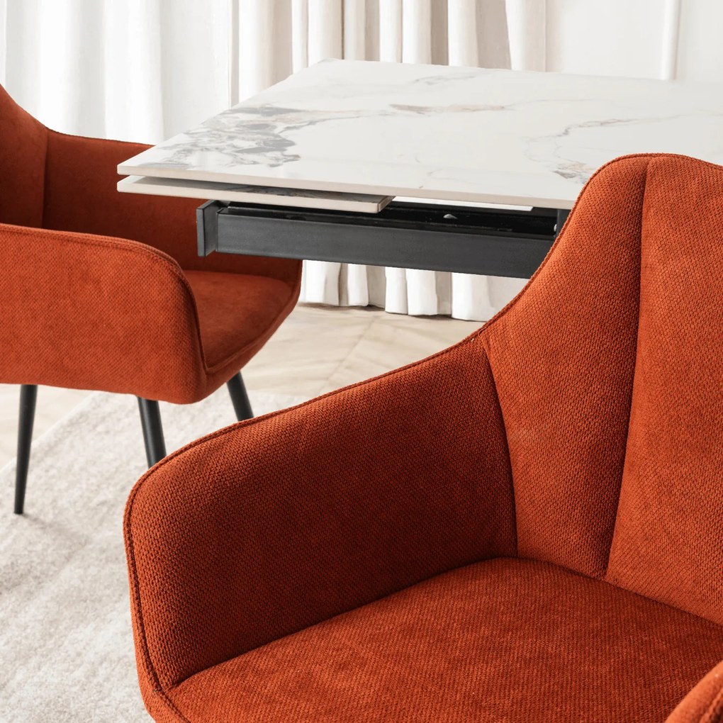 Krzesło Tapicerowane do Salonu NAWARA Rude Nowoczesne