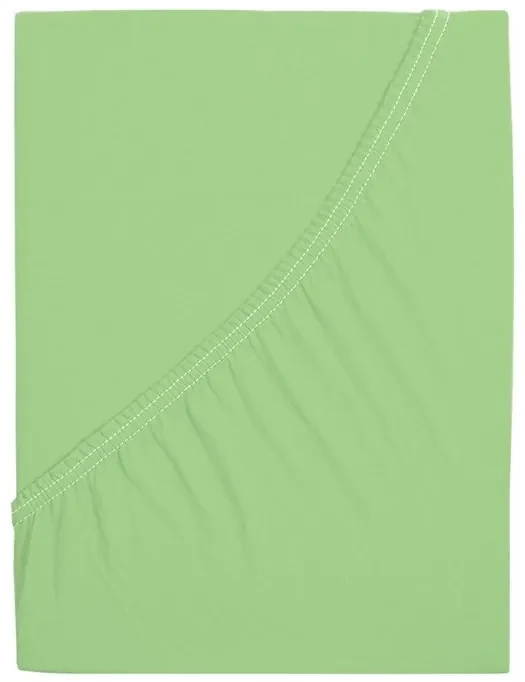 PrzytulneMieszkanie.pl Prześcieradło Jersey z mako bawełny LUXORA 180x200 cm jasnozielone