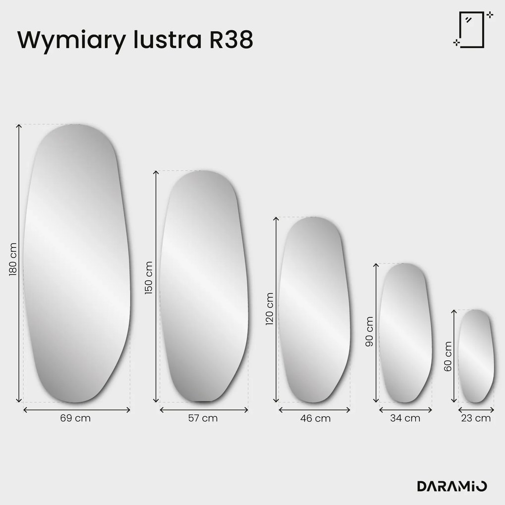 Lustro o antycznym wyglądzie z patyną Pure R38