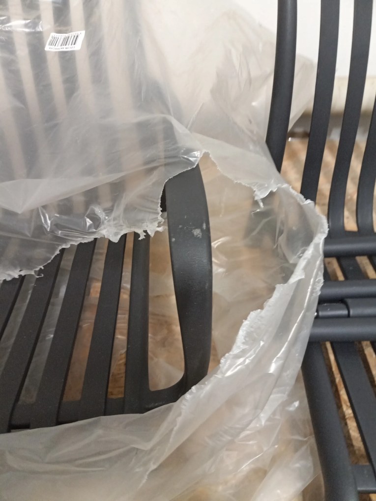 PROMOCJA Krzesło plastikowe TREGO z podłokietnikami, antracytowe II. jakość