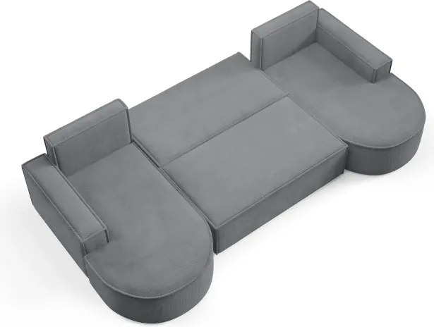 Narożnik MOLLY XL wolnostojący układ U z funkcją spania w tkaninie Curio 97 DomoHome