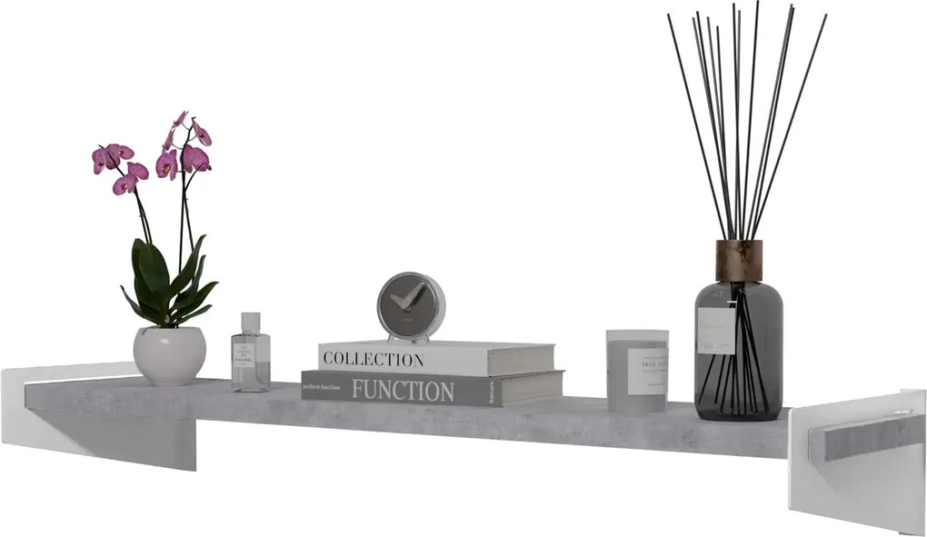 Nowoczesna półka ścienna biały + beton L9-G01