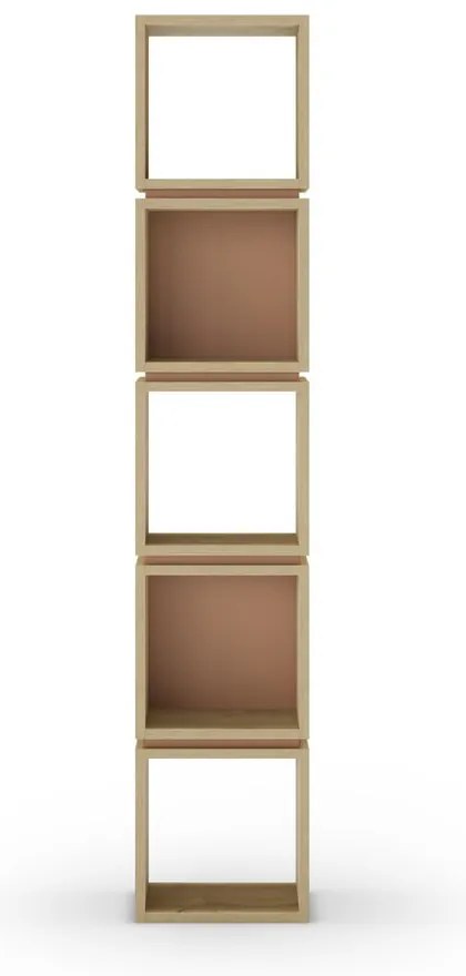 Ceglasty regał w dekorze dębu 32x167 cm Lofty – Marckeric