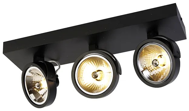 Designerski reflektor czarny 3-źródła światła - Go Nowoczesny Oswietlenie wewnetrzne