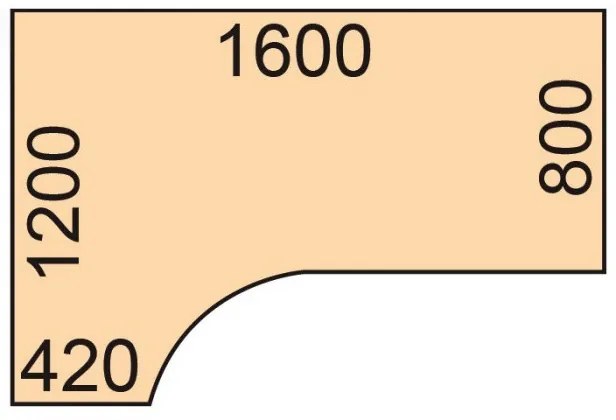 Narożne biurko PRIMO WOOD, 160x120 cm, lewe, buk