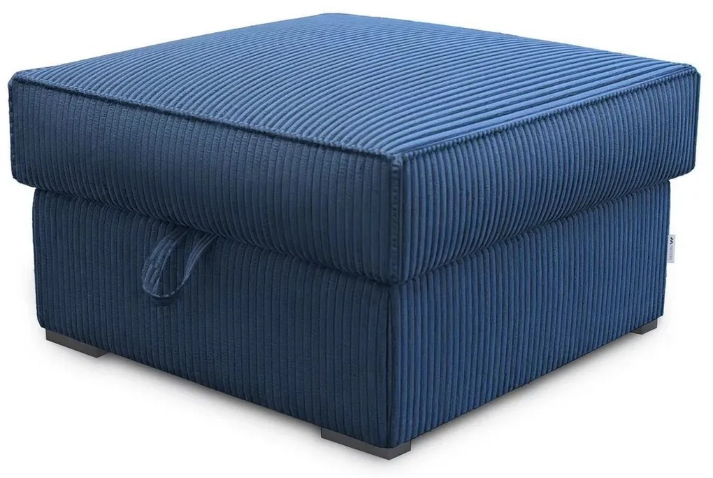 Ciemnoniebieski taboret SMART COSARO z miejscem do przechowywania 65x65 cm