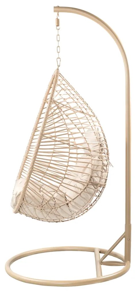Huśtawka SOLEI na metalowym stelażu z poduszką 95x95x195cm HOMLA