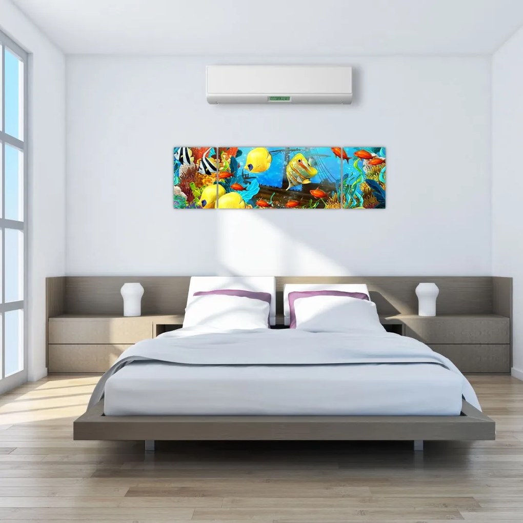 Obraz - Kolorowa rafa koralowa (170x50 cm)