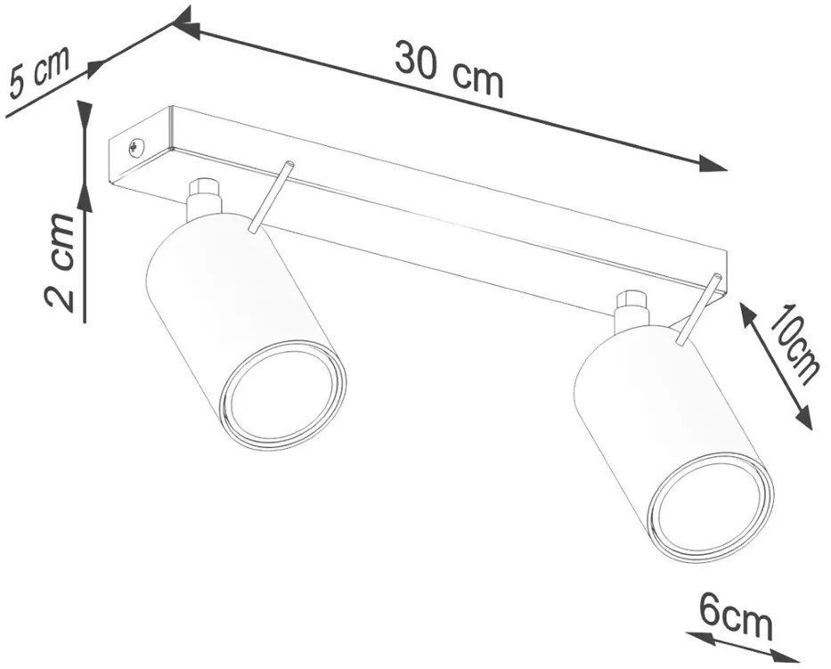 Czerwona podwójna lampa sufitowa - 16X M063 L4-D21