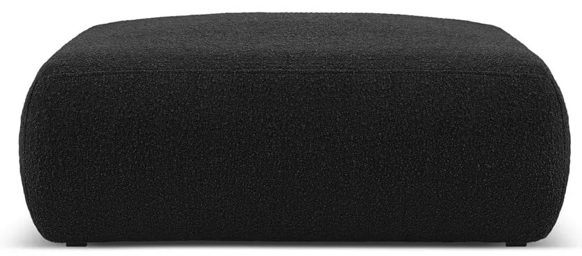 Czarny puf z materiału bouclé Molino – Micadoni Home