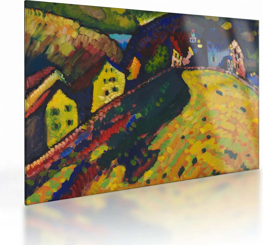 Obraz na szkle - Vasily Kandinsky, Houses at Murnau, reprodukcje (70x50 cm)