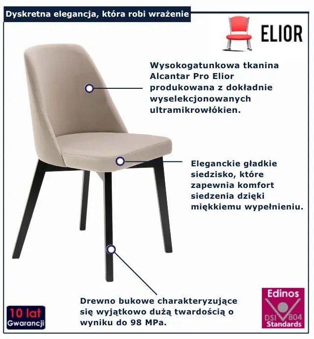 Beżowe krzesło na czarnych nogach - Fima 3X