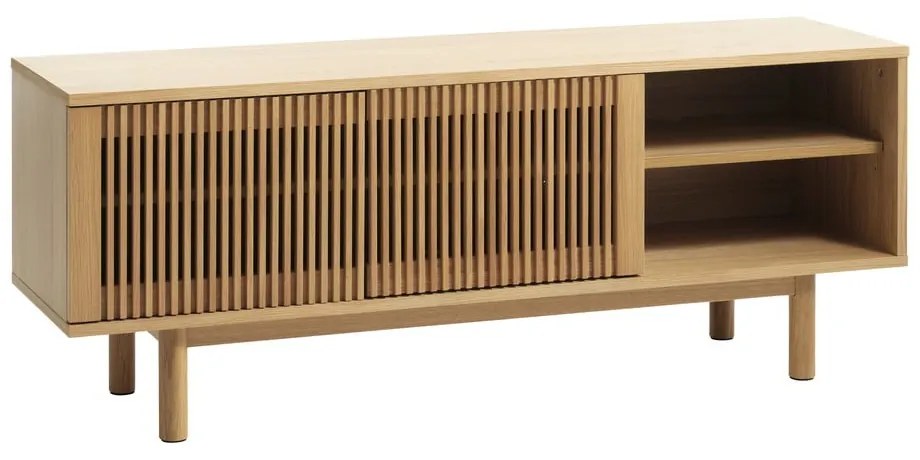 Szafka pod TV w dekorze dębu w naturalnym kolorze 143x55 cm Tiber – Unique Furniture